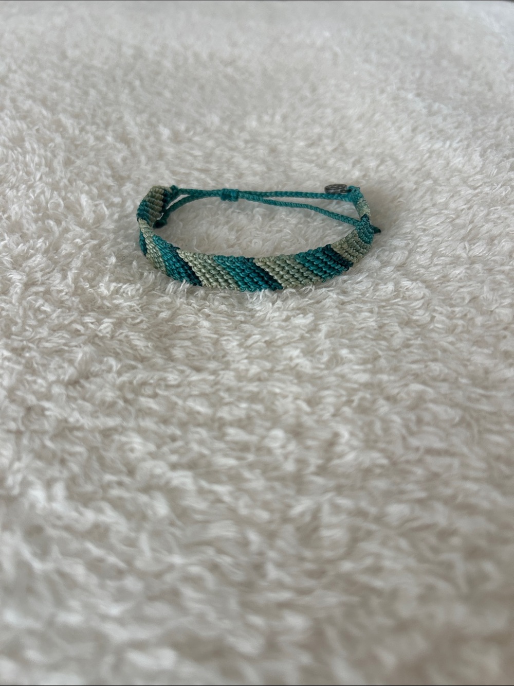 Pura Vida Teal and Light Green Woven Friendship Bracelet